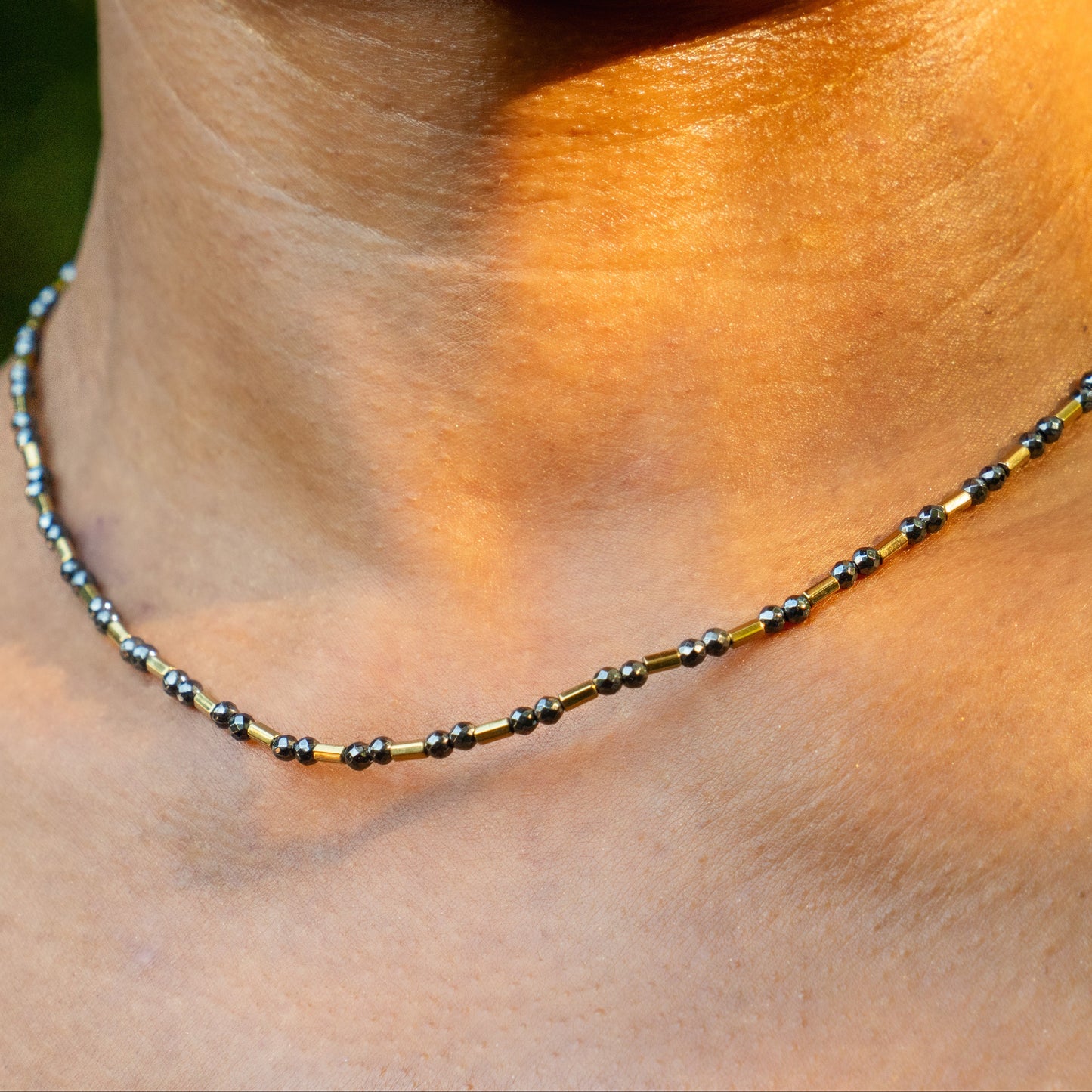 Kira Mini Hematite Necklace