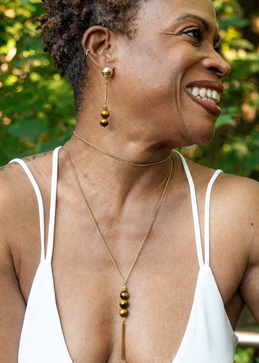 Kira Circle Bright Necklace - Tiger's Eye