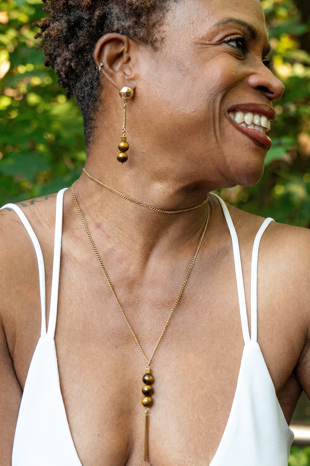 Kira XL Earrings - Tigers Eye