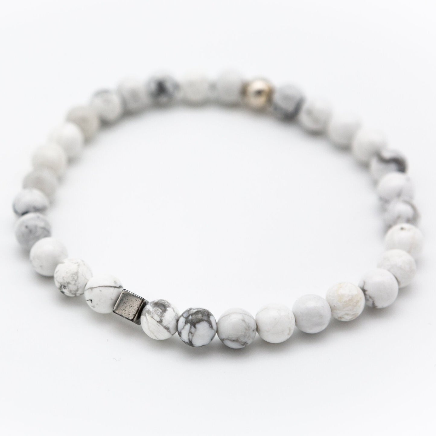 Quadra Stretch Bracelet- White Howlite