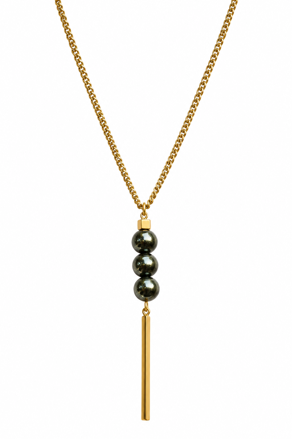 Kira Circle Bright Necklace - Hematite