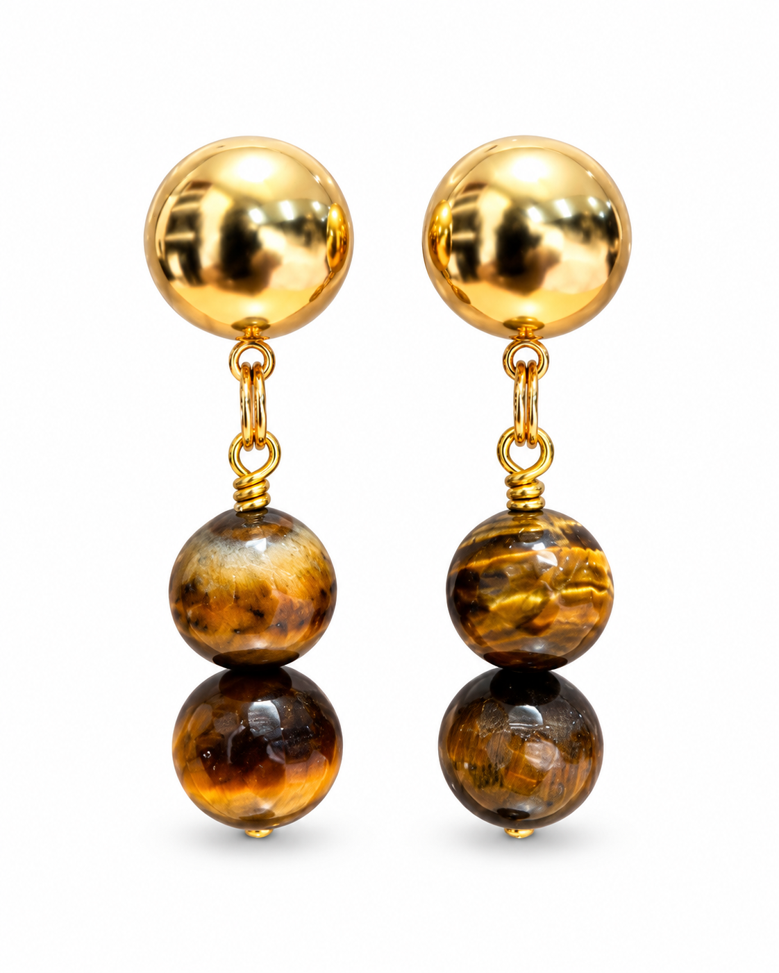 Kira Drop Earrings - Tigers Eye