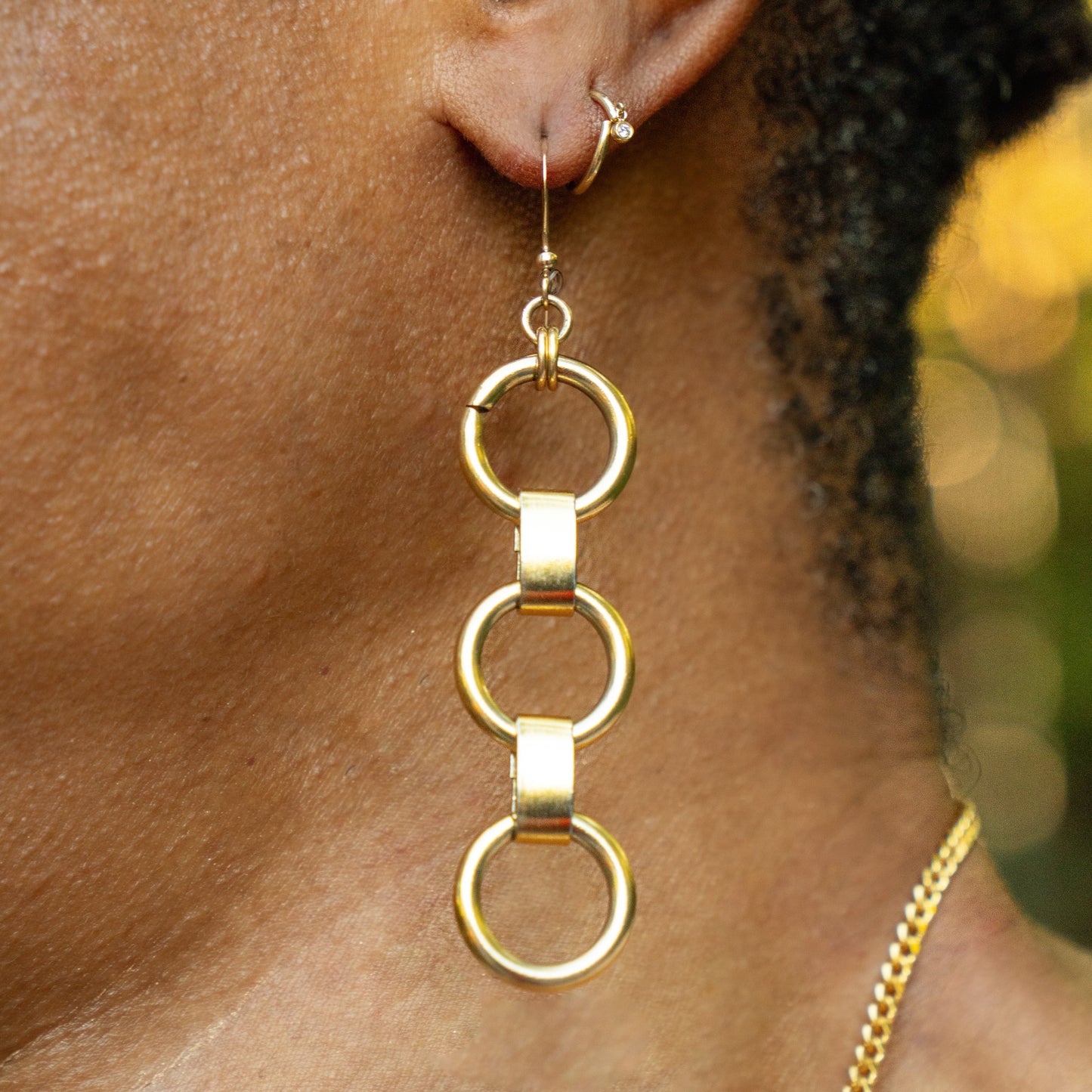 *Elle Magazine Pick | Zephyr Chain Earrings- Gold