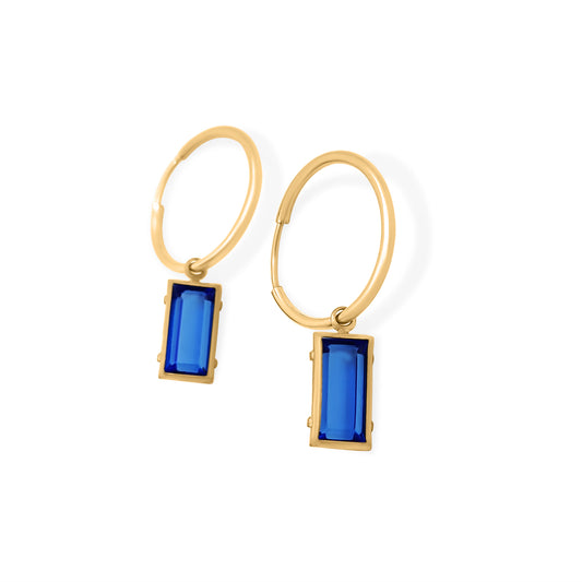 Noa Hoops- Bermuda Blue Swarovski Crystal