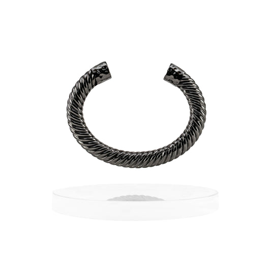 Atlantic Cable Cuff Bracelet - Large Hematite