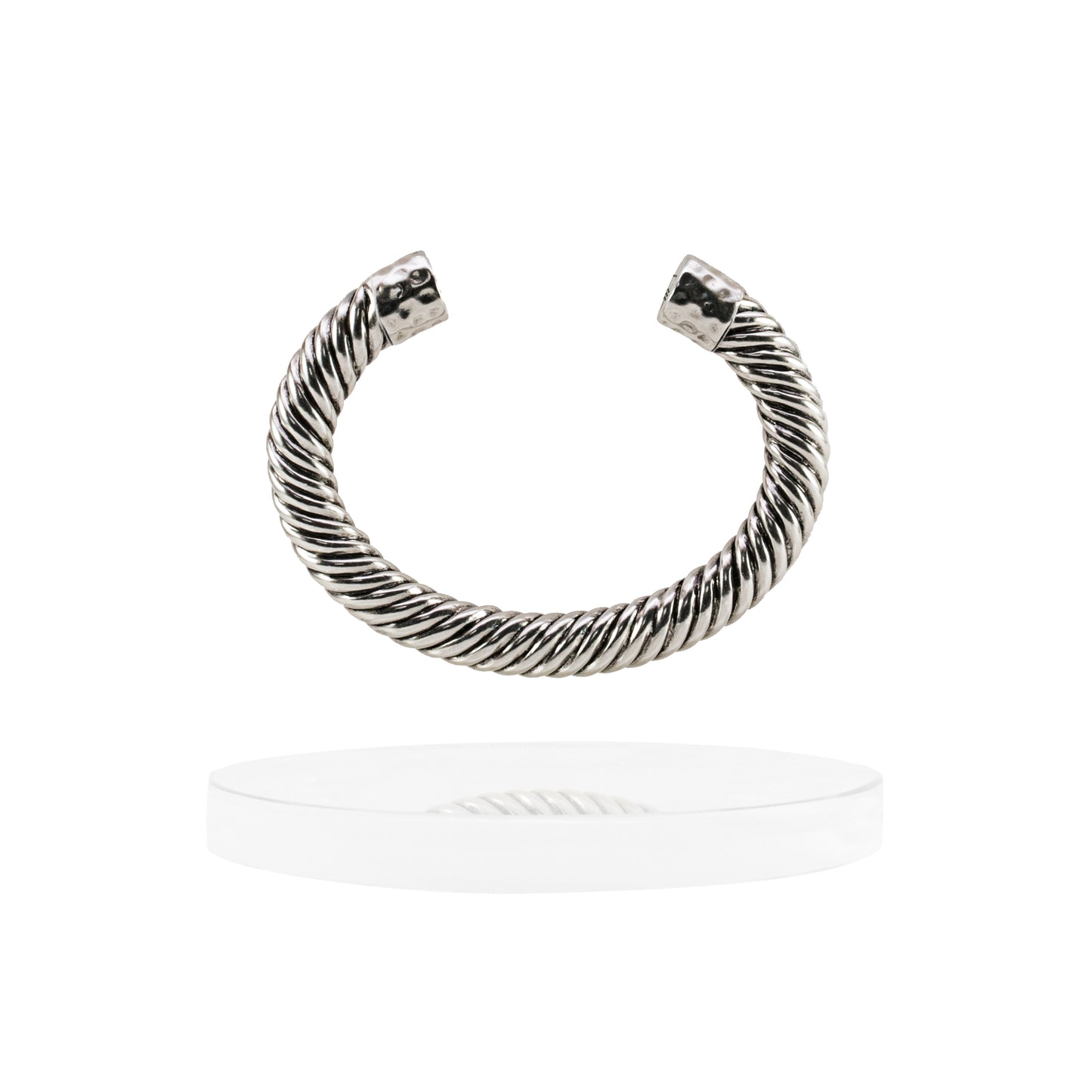 Atlantic Cable Cuff Bracelet - Large Silver