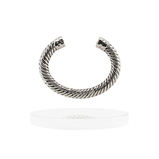 Atlantic Cable Cuff Bracelet - Large Silver